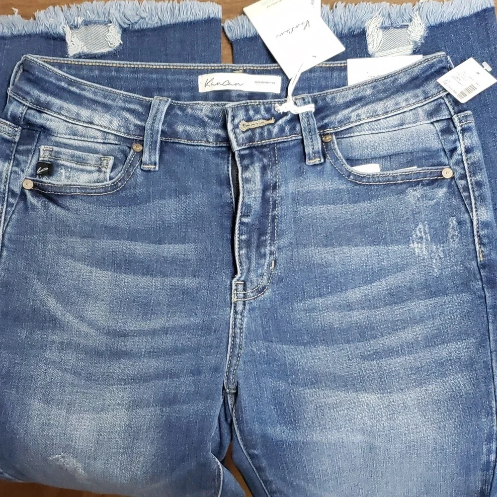 NWT Kancan Distressed Raw Hem Jeans sz 7 - Picture 3 of 7
